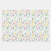 Paaseieren met leuke versierde en beschilderde des inpakpapier vel (Voorkant 2)