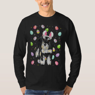 Paaseieren met miniatuur Schnauzer Dog Paaszondag T-shirt