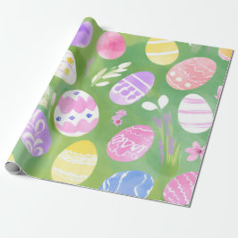 Paaseieren | Mooie pastel waterverf eierjacht Cadeaupapier