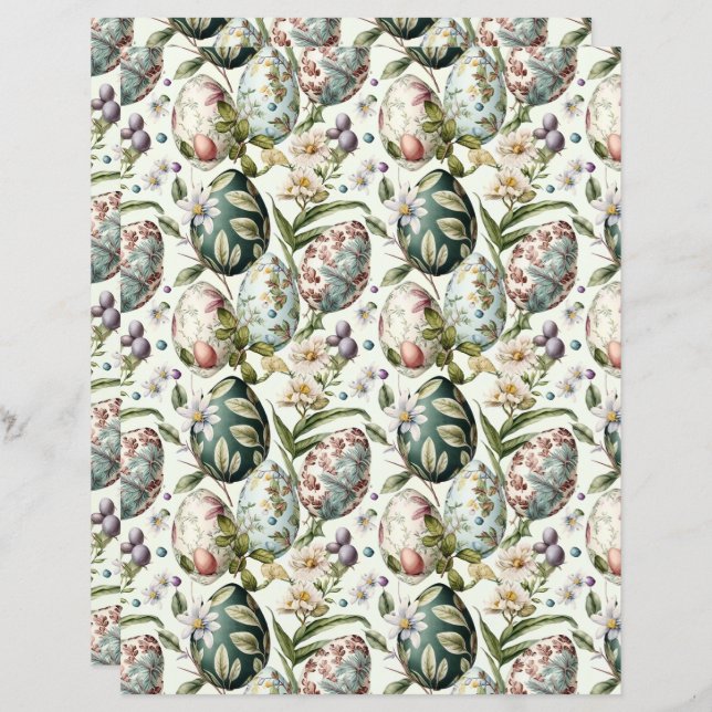 Paaseieren  nostalgisch patroon (Voorkant / Achterkant)