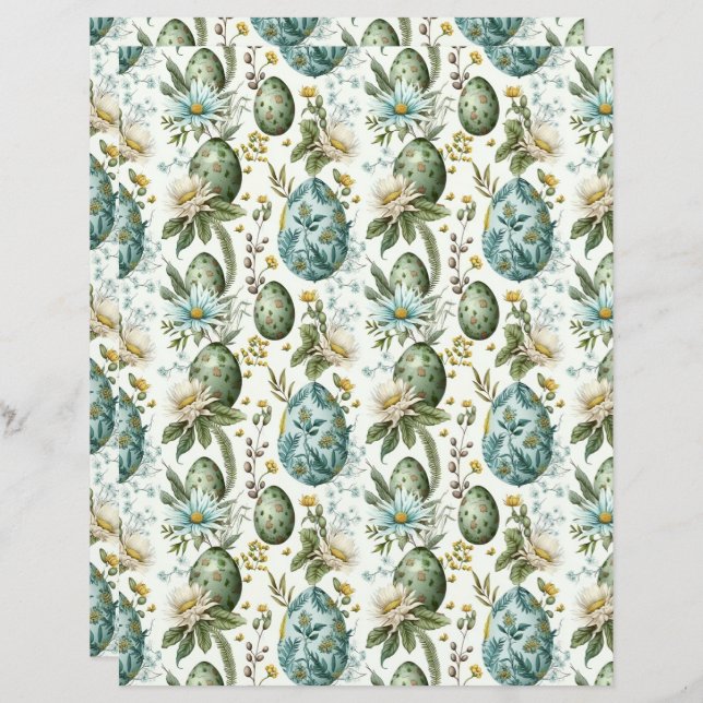 Paaseieren  nostalgisch patroon nr. 2 (Voorkant / Achterkant)