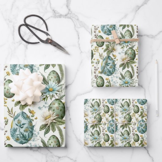 Paaseieren nostalgisch patroon nr. 2 inpakpapier vel (Voorkant)