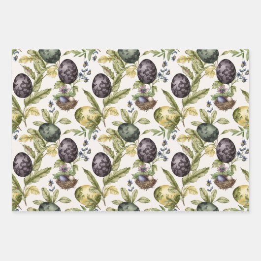 Paaseieren nostalgisch patroon nr. 3 inpakpapier vel (Voorkant)