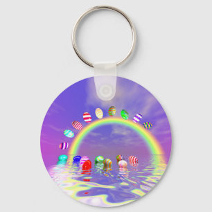 Paaseieren op een regenboog sleutelhanger