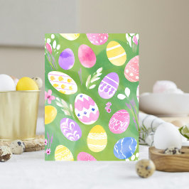 paaseieren |  pastel Waterverf Kaart