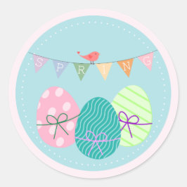 Paaseieren Springtime Lavendel Blush Large Ronde Sticker