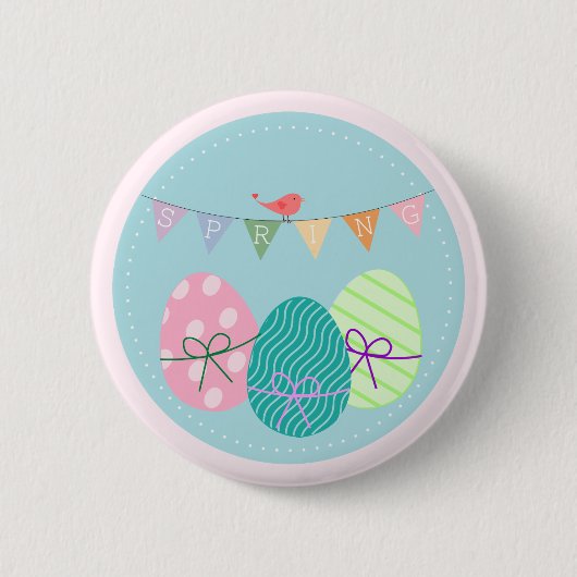 Paaseieren Springtime Lavendel Blush Ronde Button 5,7 Cm (Voorkant)