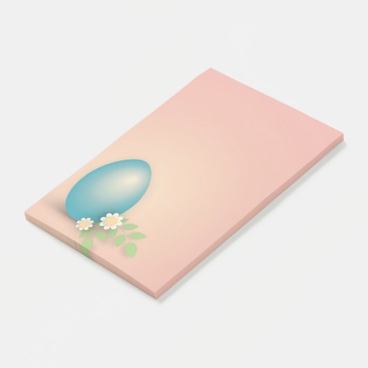 Paaseieren tussen bloemen en bladeren, kleurrijk post-it® notes (Schuin)