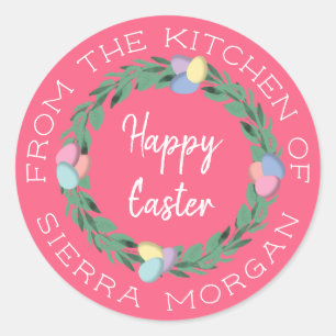 Paaseieren van de keuken van het waslabel ronde sticker