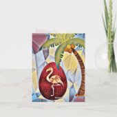 Paaseieren van Flamingo en palmstranspooster Bedankkaart (Achterkant)