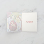 Paaseieren van Flamingo en palmstranspooster Bedankkaart (Binnen)