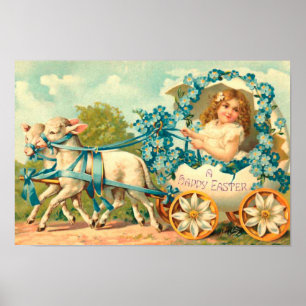 Paaseieren Vintage Floral Poster