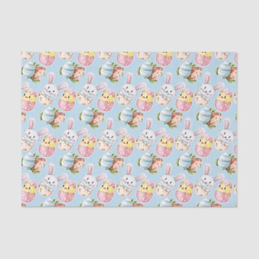 Paaseieren Waterverf Spring Bunny & Chick Tissuepapier (Voorkant)