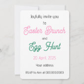 Paaseieren zoeken. Uitnodiging (Achterkant)