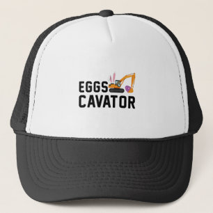 Paaseierhap Shirt voor kinderen Funny Eggs Cavator Trucker Pet