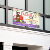 Paaseierjacht Banner met qr-code (Buitenkant Gebouw)