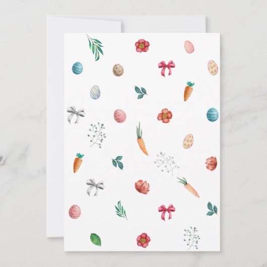 Paaseierjacht feest, lente paaskonijn kaart (Achterkant)