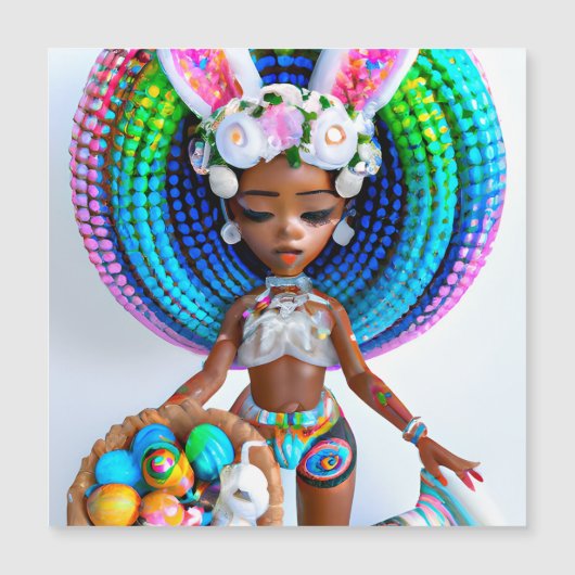 Paaseiermuis met een zwart meisje Magic Melanin Gi (Voorkant)