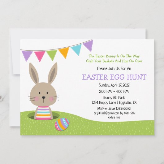 Paaseiershunt met Bunny met korf eieren in IV Kaart (Voorkant)