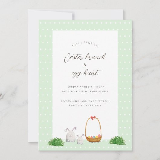 Paaseiershunt Pasen Brunch Waterverf Kunst Feestdagenkaart (Voorkant)