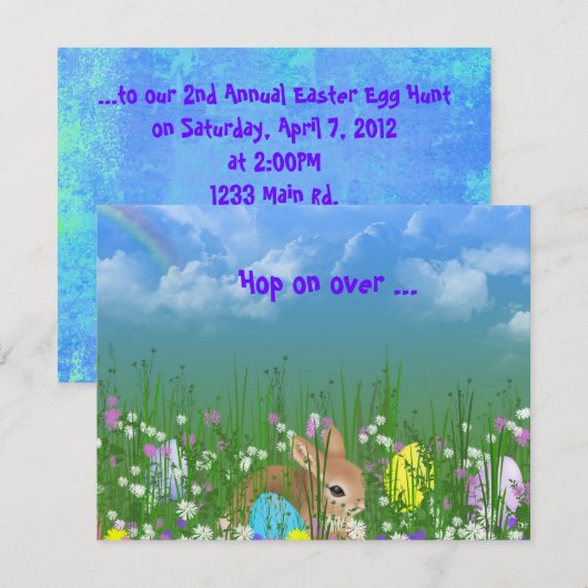 Paaseihunt nodigt uit kaart (Voorkant / Achterkant)