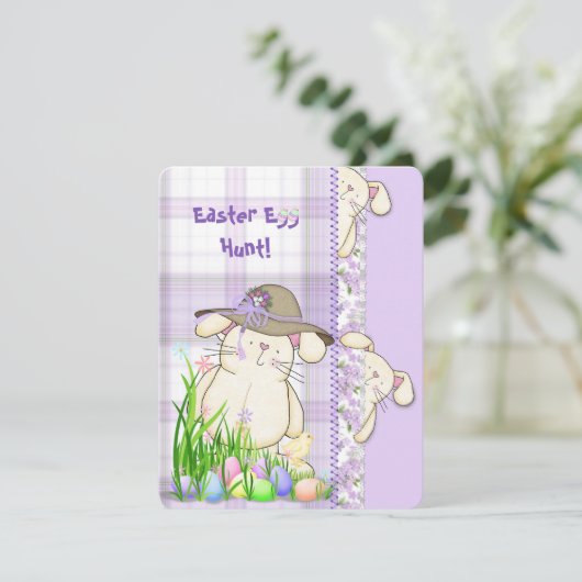 Paaseihunt nodigt uit kaart (Staand voorkant)