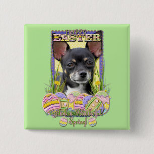 Paaseikoekjes - Chihuahua Vierkante Button 5,1 Cm