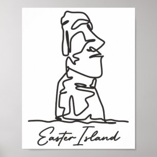 Paaseiland Isla de Pascua Polynesië Chili Status Poster