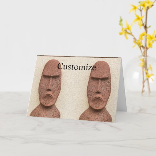 Paaseiland Moai Head Thunder_Cove Kaart (Gele Bloem)