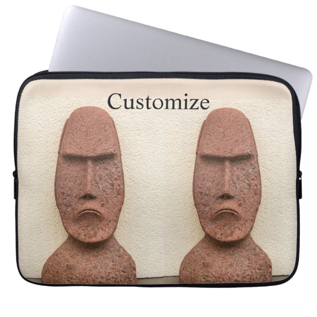 Paaseiland Moai Head Thunder_Cove Laptop Sleeve (Voorkant)