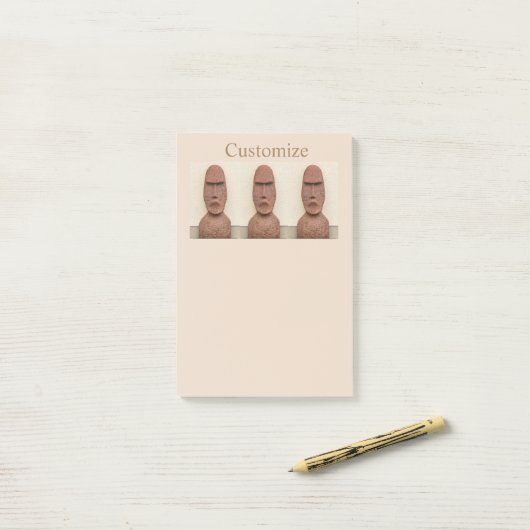 Paaseiland Moai Head Thunder_Cove Post-it® Notes (Op bureau)