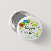 Paasemveer- en botervliegen, met adem ronde button 3,2 cm (Voorkant /achterkant)