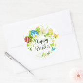 Paasemveer- en botervliegen, met adem ronde sticker (Envelop)