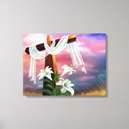 Paasen en palmzonneschermen en -scènes canvas afdruk