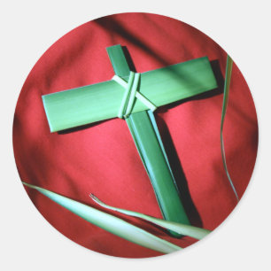 Paasen en palmzonneschermen en -scènes ronde sticker