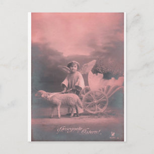  *Paasengel en Lamb* Feestdagenkaart