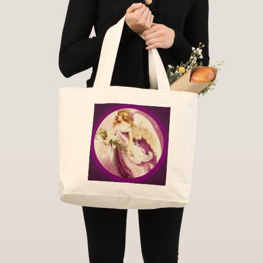 Paasengel getextureerd Grote Tote Bag (Voorkant (product))