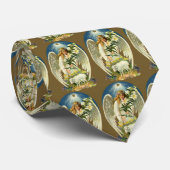  paasengel, lammeren, Lily Flower, Gold Star Stropdas (Opgerold)