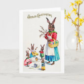  paasfamilie en kuiken kaart (Gele Bloem)