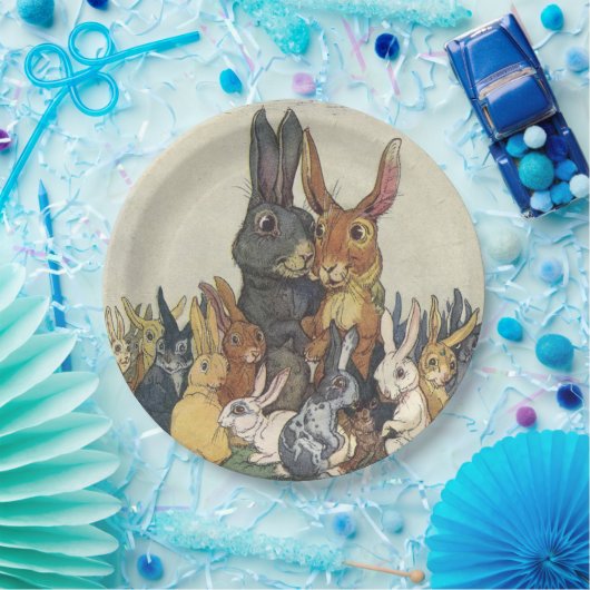  paasfamilie papieren bordje (Feest)