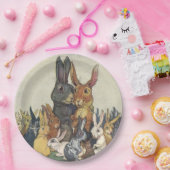  paasfamilie papieren bordje (Feest)