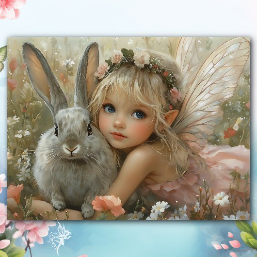 Paasfee met Bunny Floral Fantasy Tissuepapier