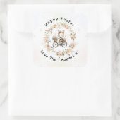  paasfeest bloemenkonijn vierkante sticker (Tas)