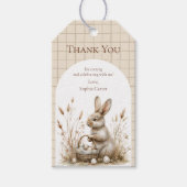 Paasfeest Bunny Beige Boho Bedankt Cadeaulabel (Voorkant)