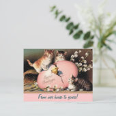 Paasfeest Kittens Groet Briefkaart (Staand voorkant)