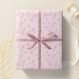 Paasfeest meisjes Cute Bunny Rabbit Goose Meisjesa Cadeaupapier