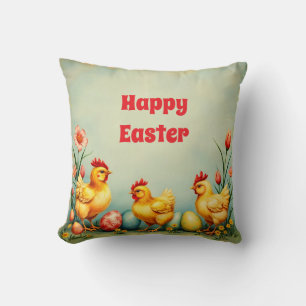 Paasfeest Vintage 3 Little Chicken Holiday Collect Kussen