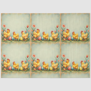 Paasfeest Vintage 3 Little Chicken Holiday Collect Tissuepapier