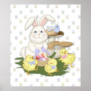 Paasfeestviering van Bunny en Kuikens Poster