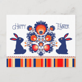 Paasfolklore met twee blauwe bundels 🐰 aangepaste briefkaart